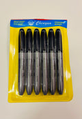 Permanent Marker Set – Bold Point Black Markers (6 Pack)