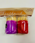 Toothpick Holder Set with Wooden Toothpicks – 2 Pack