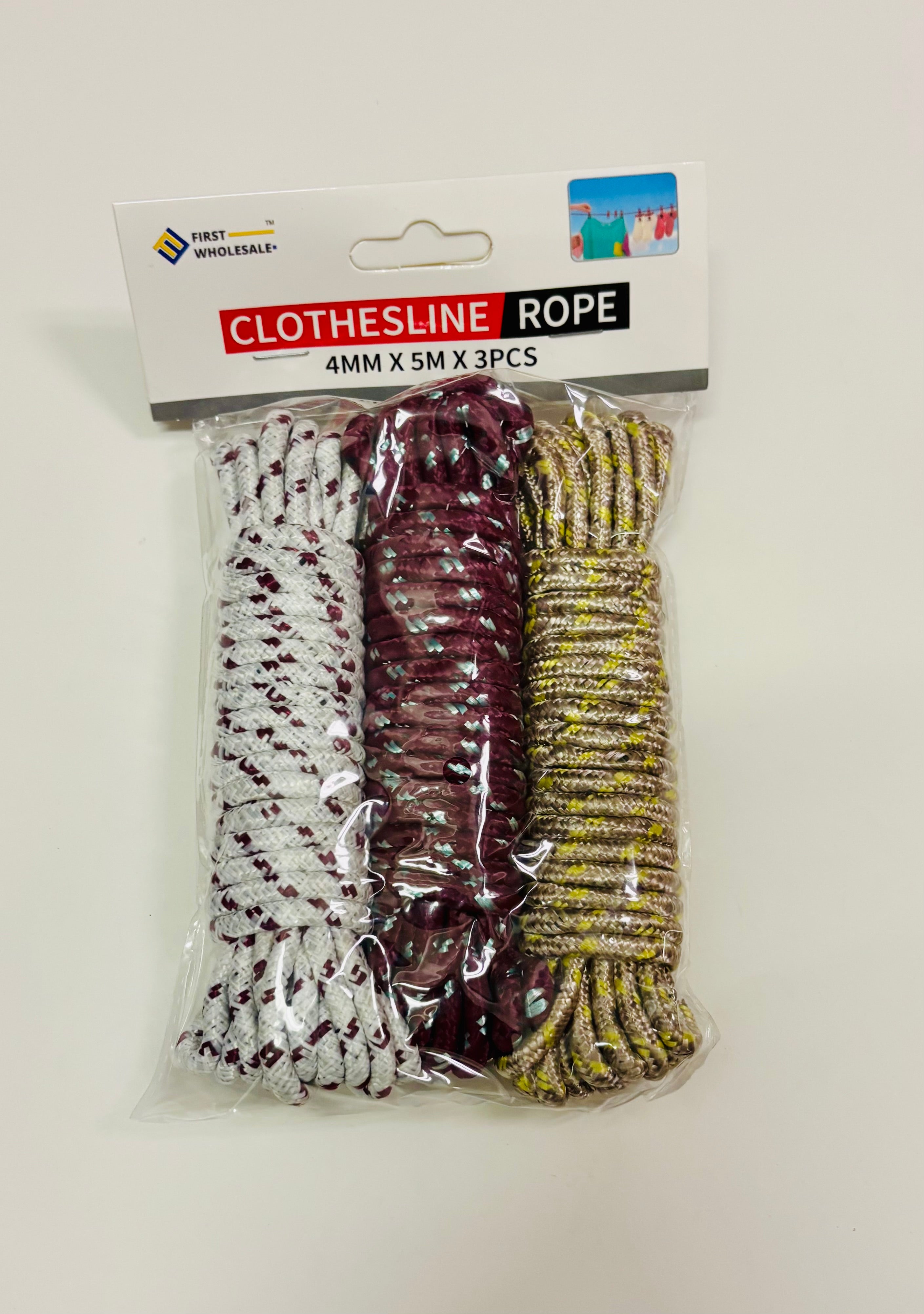 Clothesline Rope Set – 5m Portable Laundry Line (3 pcs)