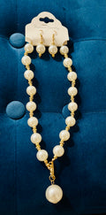Elegant Pearl Jewelry Set – Necklace & Earrings Gold Tone Vintage Style Gift Set