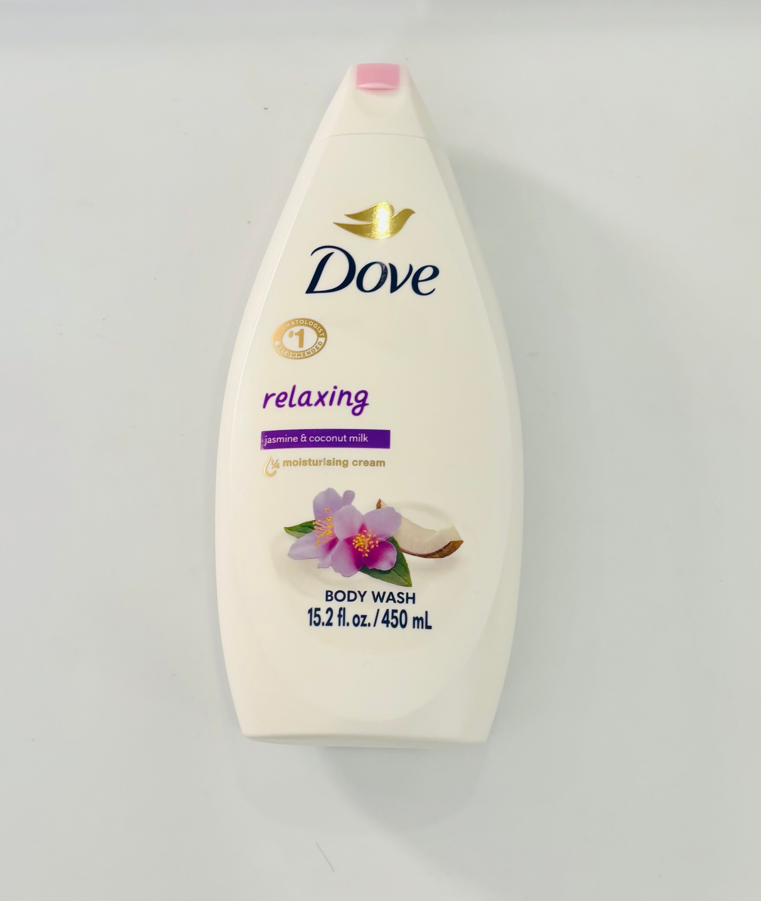 Dove Relaxing Body Wash 450ml – Jasmine & Coconut Milk Moisturizing Shower Gel with ¼ Moisturizing Cream