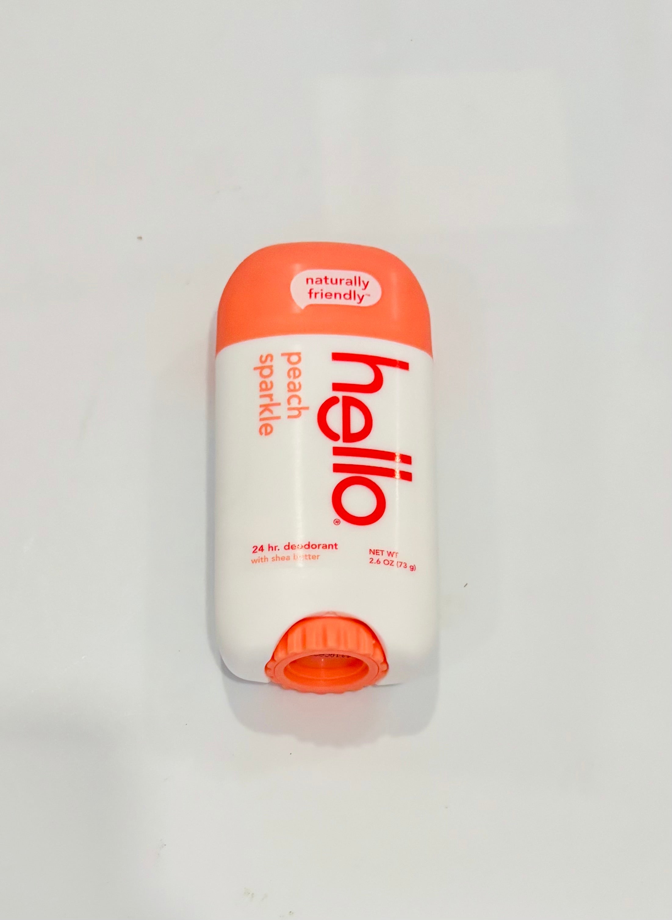 Hello Peach Sparkle Natural Deodorant 2.6oz – Aluminum Free 24HR Odor Protection