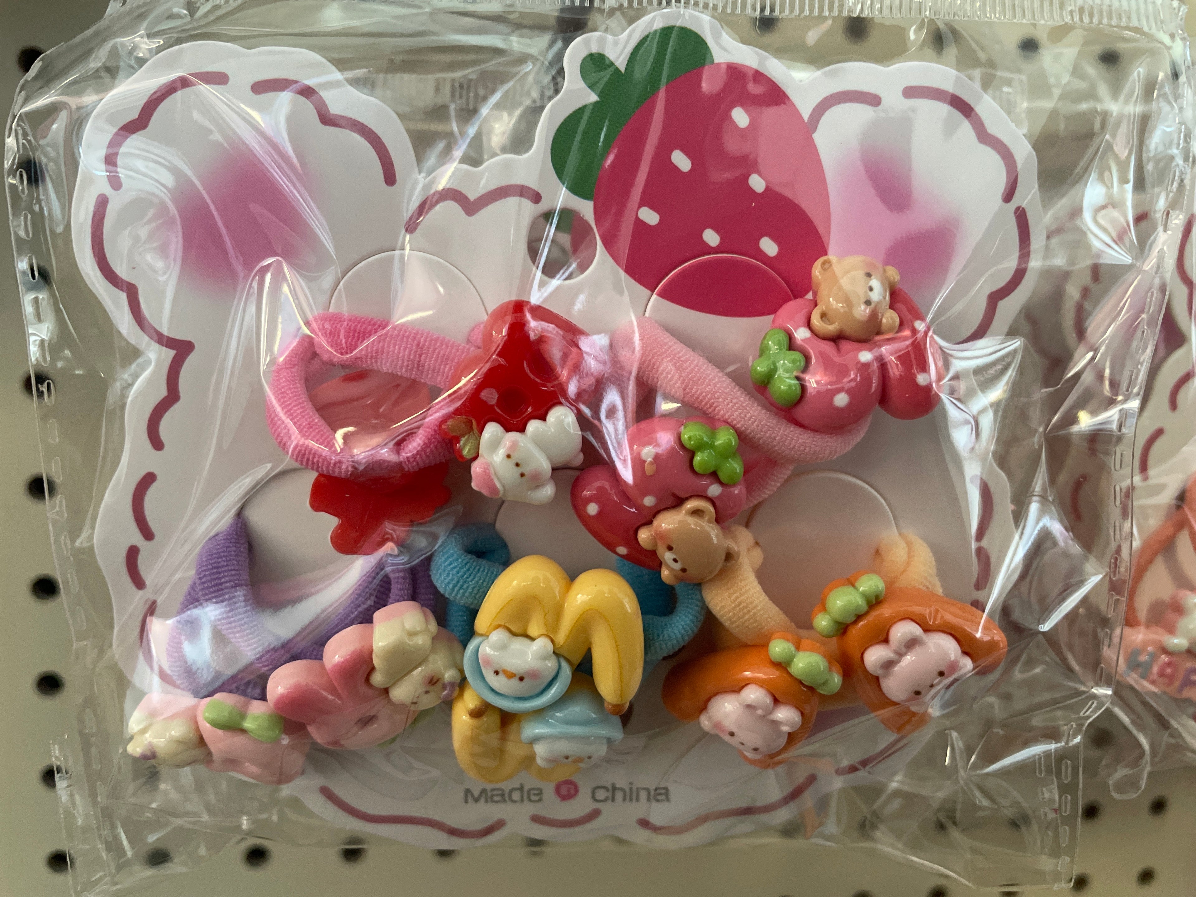 Cartoon Letter Hair Ties 5 Pairs